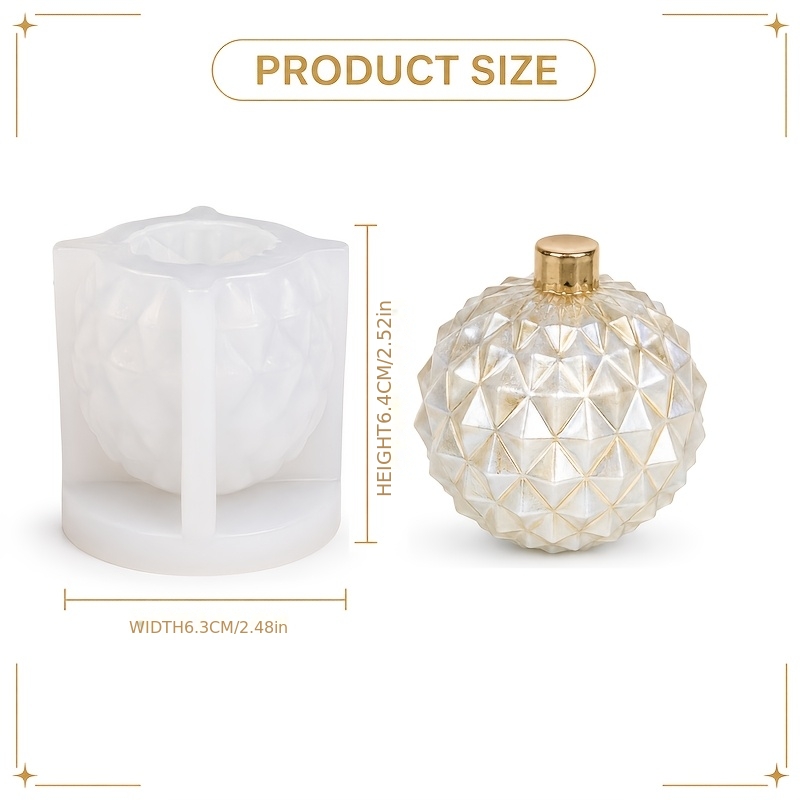 TEMU Resin Silicone Mold For Christmas Balls, Resin Gypsum Candle Decorations, Silicone Molds For Home Desktops, Christmas Atmosphere Decorations,