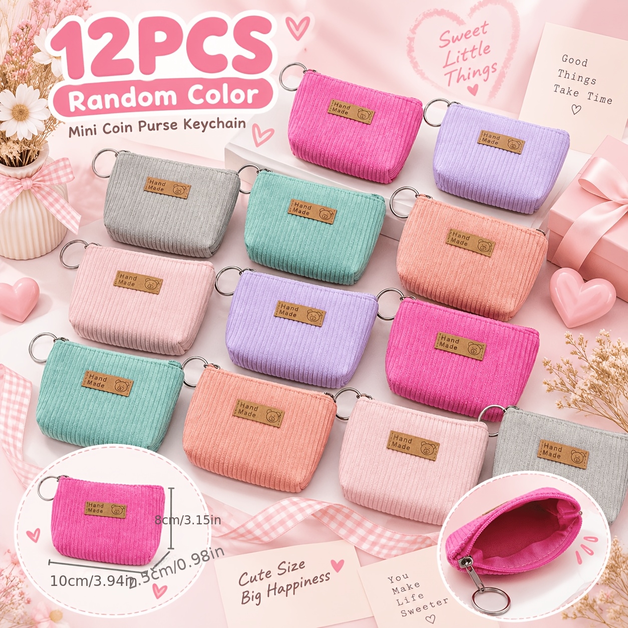 TEMU 12pcs Monederos Aleatorios, Nuevos Bolsos Pequeños para Mujer, Mini Billeteros de , Bolsas de para Llaves, Regalo