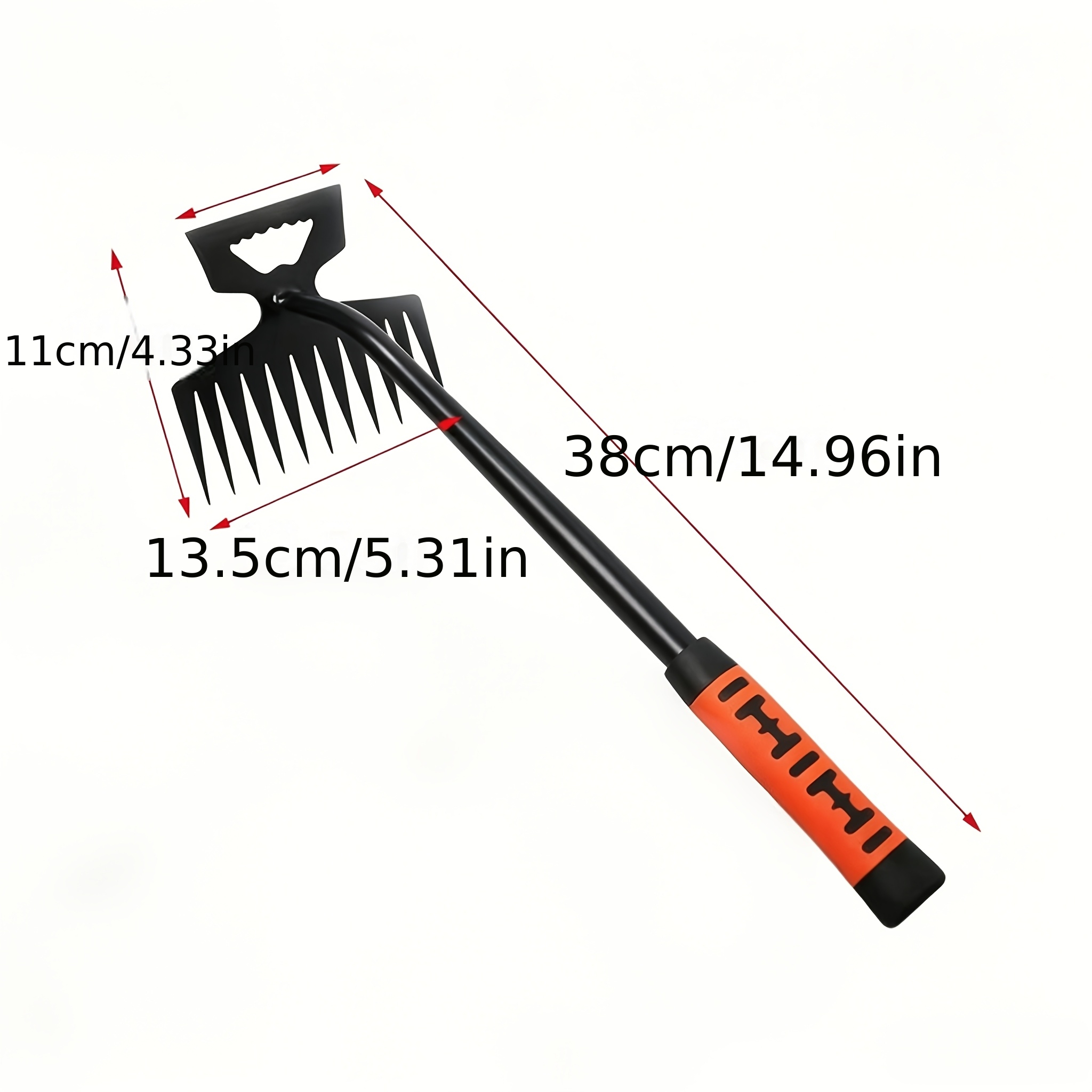 TEMU 11-tooth Heavy-duty Manual Weeding Tool - High-efficiency Long-handled Weeding Device, Sharp Blade Root Removal - Suitable For Gardens, , Lawns,
