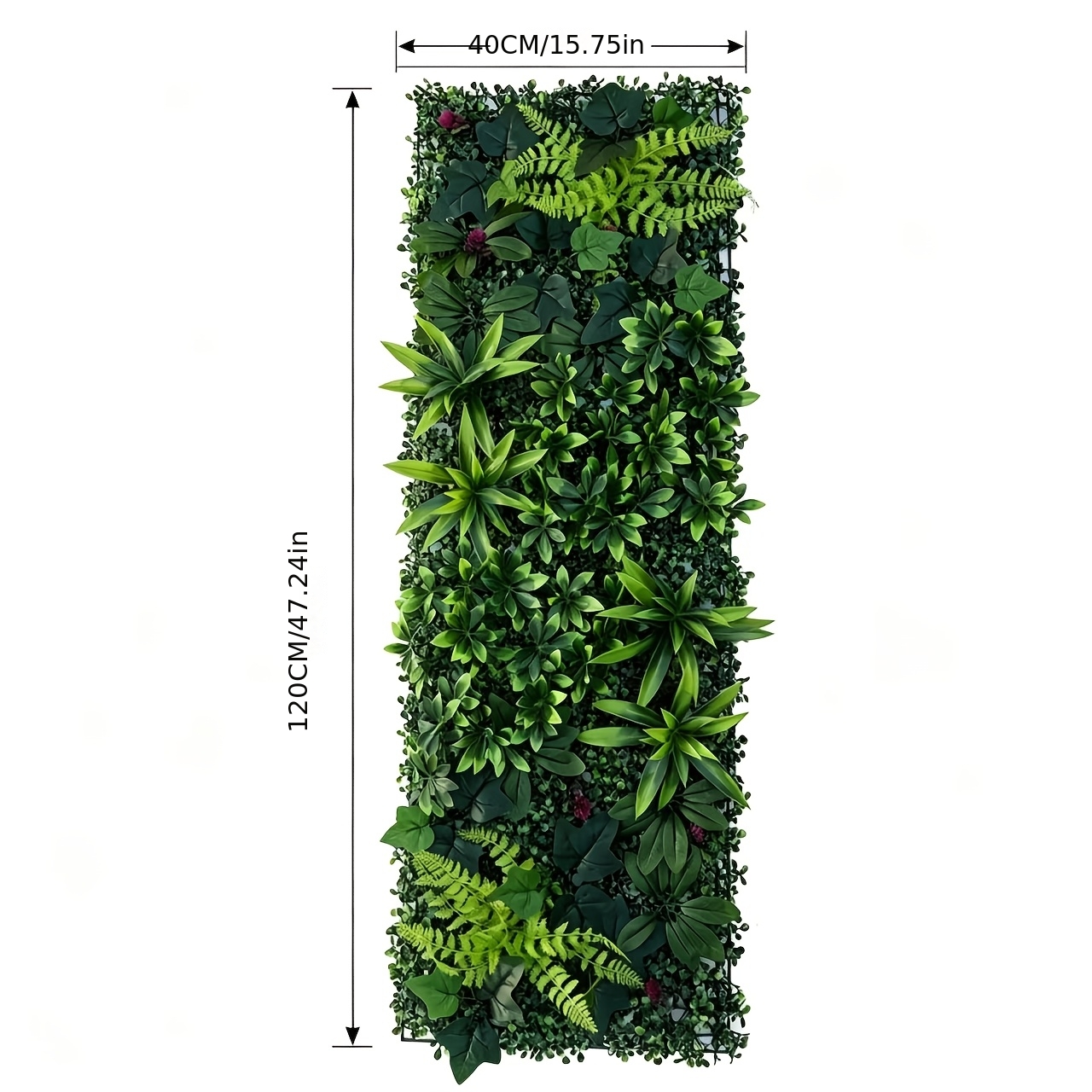 Image of 40x120cm Artificial Panel, Realistic Faux Plant Wall Mat For Privacy Screen, Wedding, Party, Home, Office, Garden Wall Decor