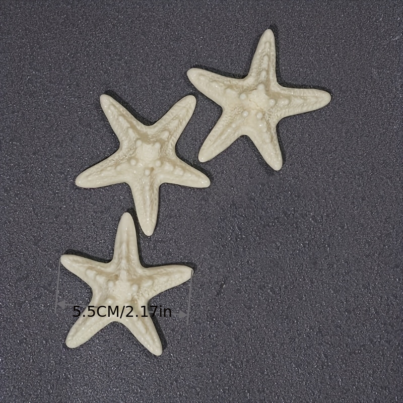 3pcs Realistic Resin Starfish Wall Decals & Aquarium Decor - Handmade 5 Finger Sea Star Specimen Suitable For Fish Tanks, Shelves, Doors - Bohemian Marine Creature Decoration, Resin Starfish Set