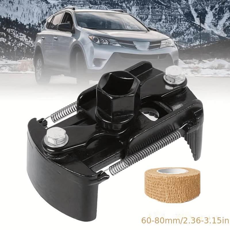 TEMU Universal Oil Filter Removal Tool - 60-80mm Adjustable Double Claw, Serrated Anti-slip Handle, Quick-release Wrench For Tight Spaces