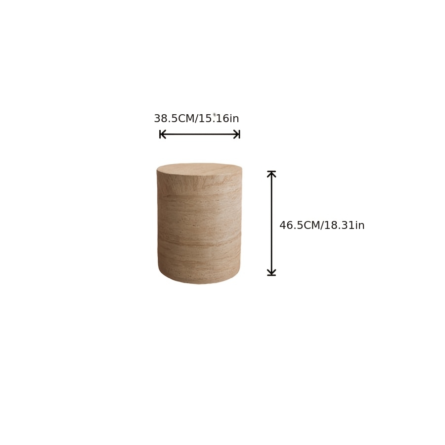 Modern Faux Marble Column Side Table, Minimalist Round Pedestal Coffee Table, Artistic Display Stand for Living Room & Hotel, Aesthetic Home Decor