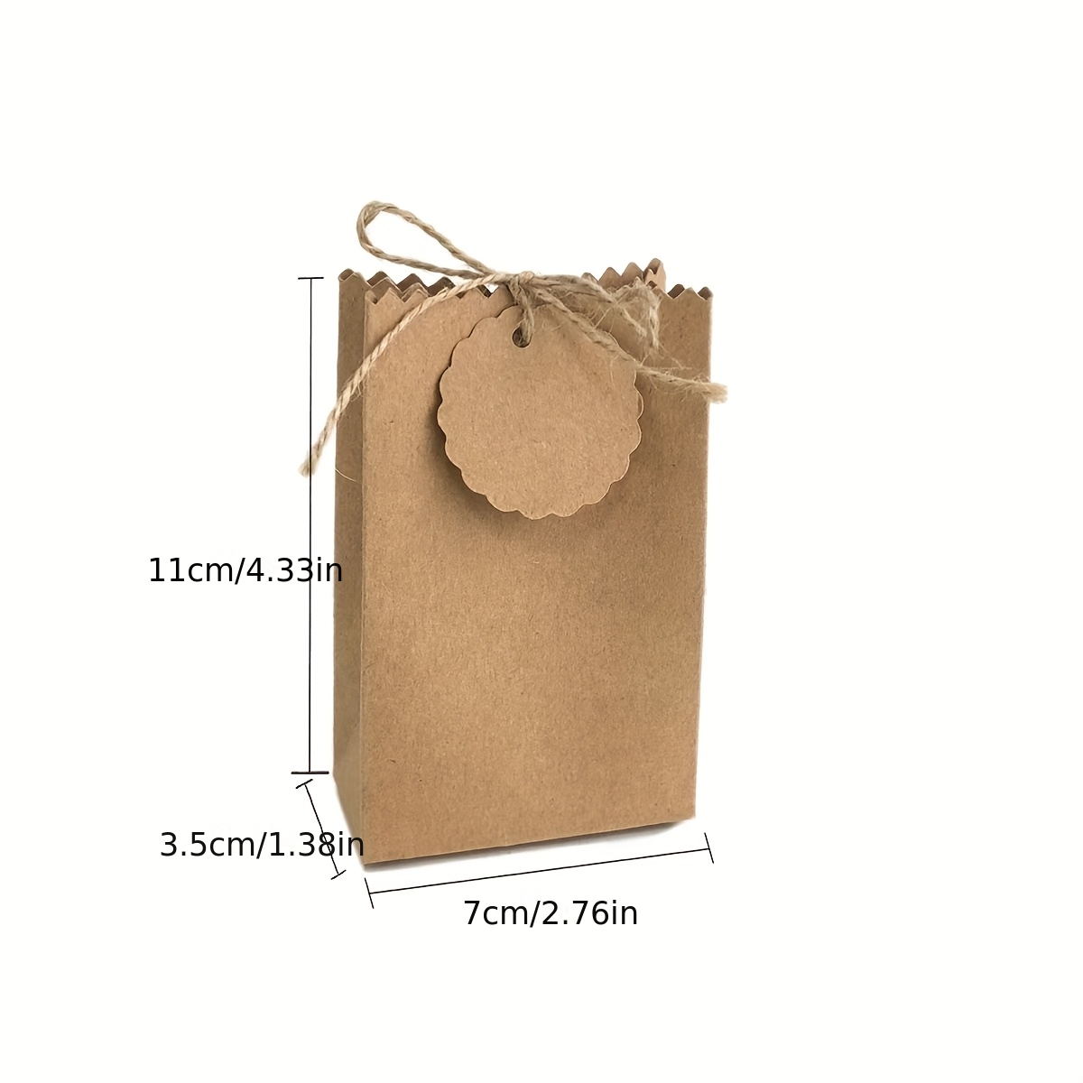 E-shop Geschenk für Sie/Ihn 20 Stück Kraftpapierbeutel - Elegante beigefarbene und braune Kraftpapier-Geschenkbox mit Hanfseilverschluss und