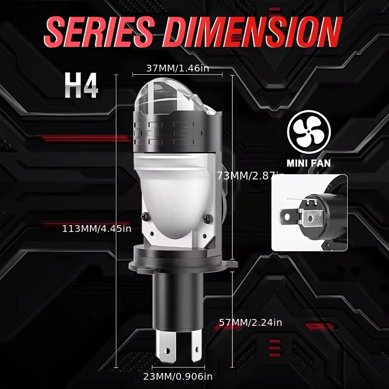 2pcs h4 led   led car headlight bulbs 6000k 200w turbo bulb h4 stg ptf dual high low beam lights   12v 24v Product details 1