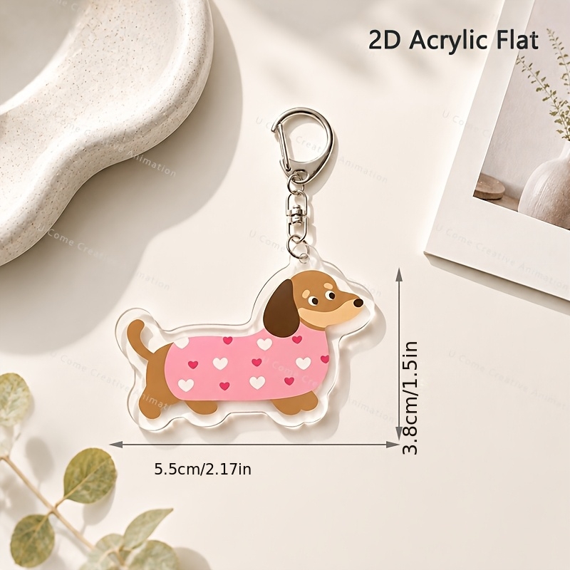 Cute Dachshund Keychain Bag Charm, Single-Pack