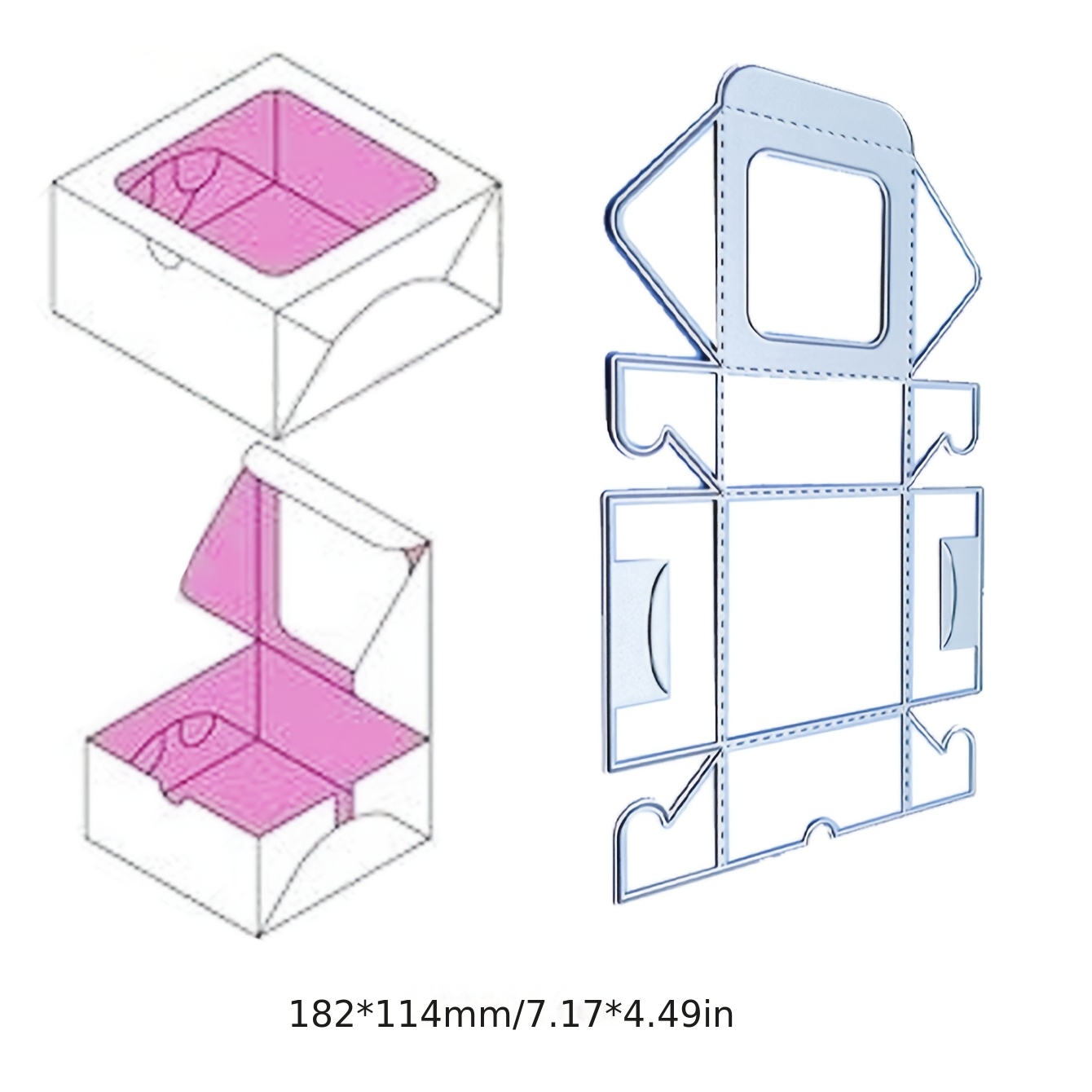 E-shop 3D Box Metall-Stanzform, Handgemachte Scrapbooking-Papier-Schablone für DIY-Prägung Kartenherstellung