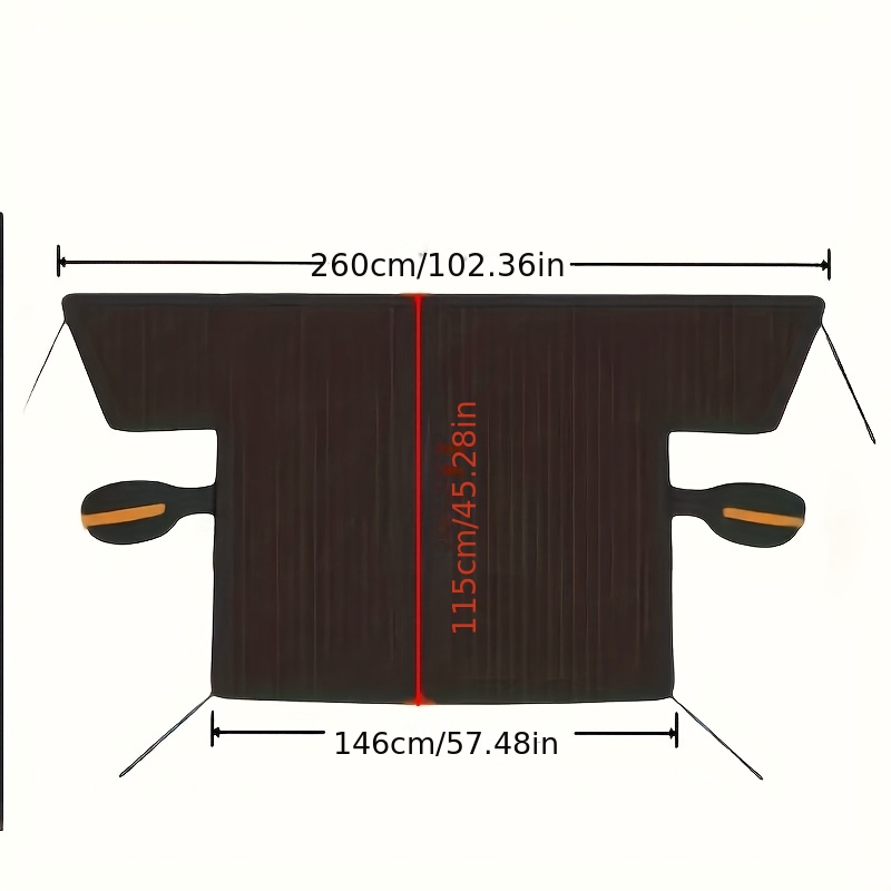 TEMU Magnetic Snow Cover For Windshield, Oxford Cloth Thickened Sunshade, Heat And Snow Protection