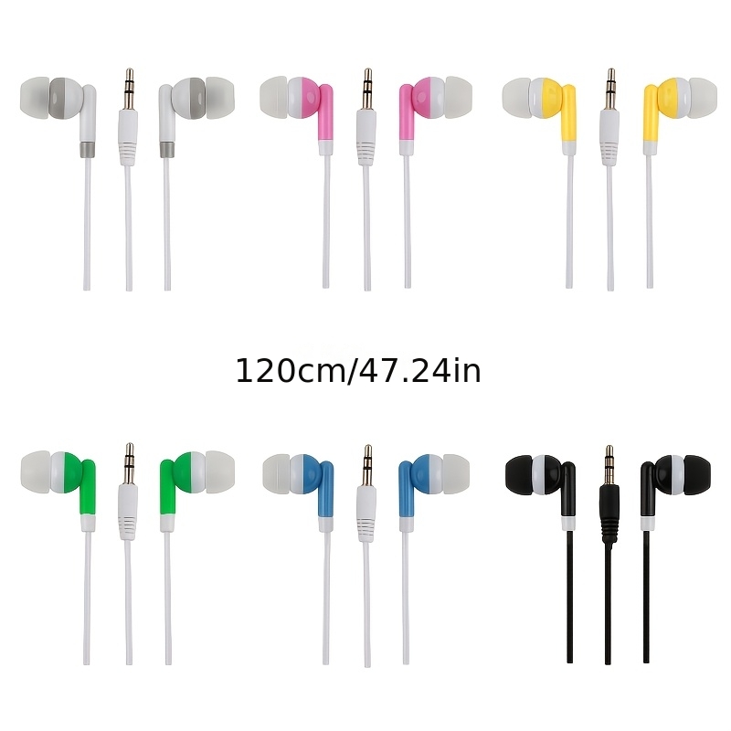 Easy Wired Headphones, 1pc (random Color), In-ear Style, High-, Compatible With Ipad, Laptops, Mp3 Players, Smartphones, And All A 3.5mm Jack