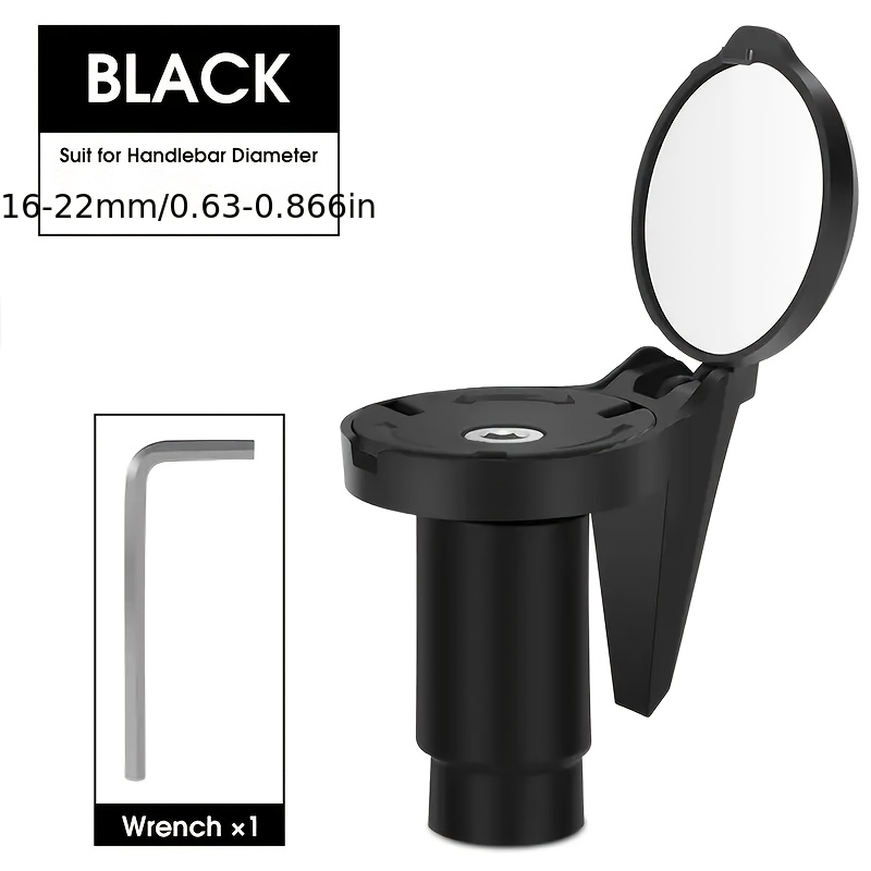TEMU 1 Hd Wide Angle Bicycle Mirror - Round Convex Mirror, Foldable Invisible Bicycle Handle Mirror, 360° Rotatable, Durable Acrylic, Suitable For