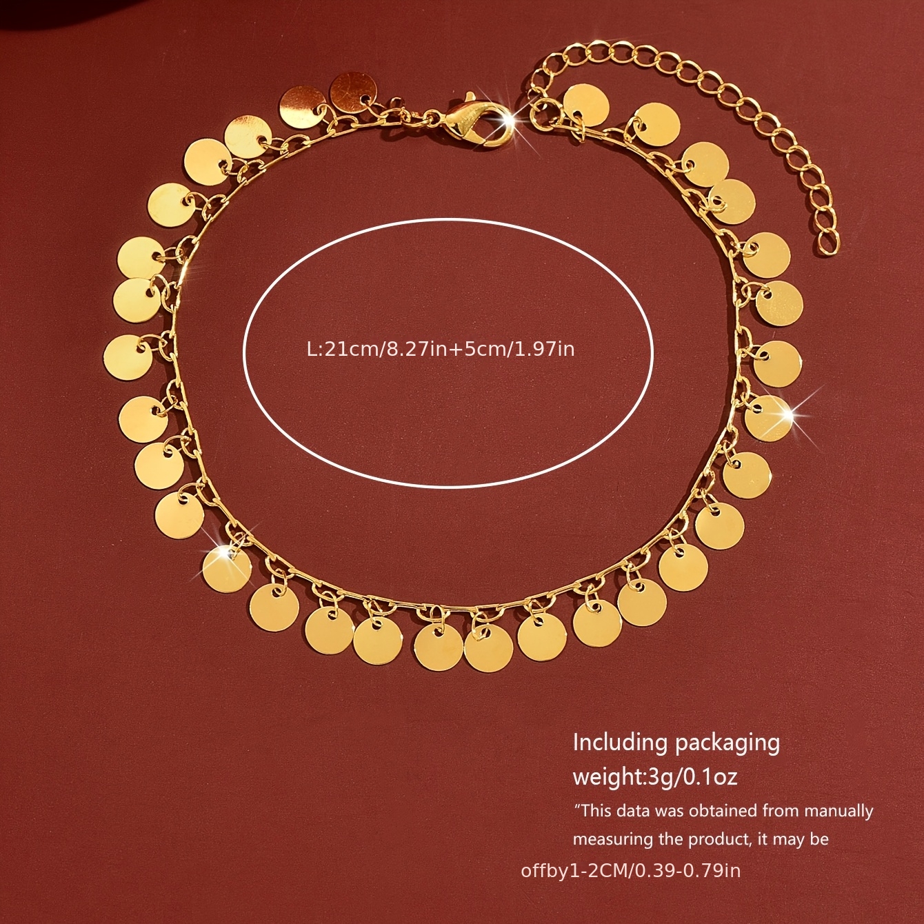 Women's Exquisite Round Sequin Anklet, Adjustable