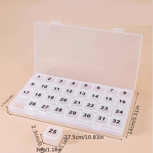 32 day pill box portable 7 day large capacity medicine storage box medicine storage box