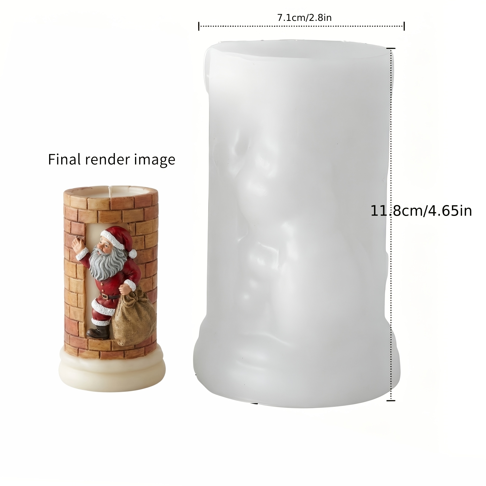 TEMU Molde de Papá Noel JDH para velas de aromaterapia, jabón y manualidades de resina - Molde de silicona reutilizable antiadherente con desmoldeo