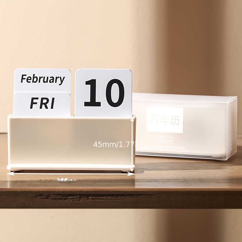 TEMU Mini Calendario Minimalista, Riutilizzabile da Tavolo, Piccolo Calendario da Scrivania , Carta da , Ornamenti da Scrivania per Ufficio,