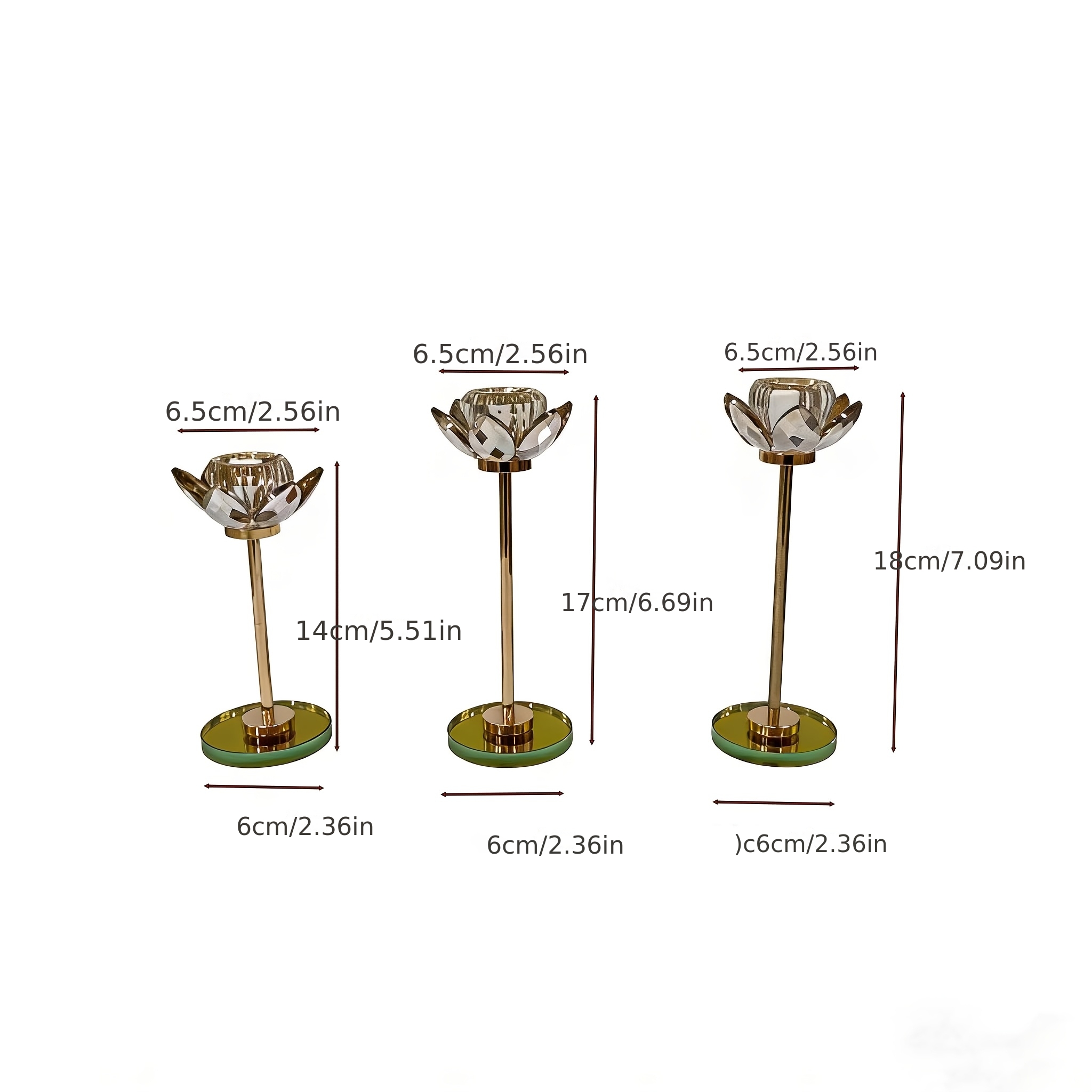 TEMU Candeliere Art Crystal Lotus per Soggiorno Portico TV Armadio Vino Ornamenti Decorazioni Moderne da Tavolo Candeliere Decorazioni per la Casa