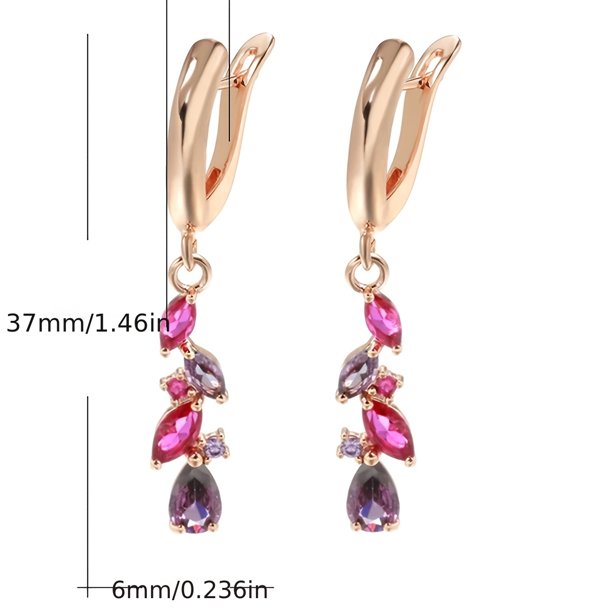 Luxurious Synthetic Zirconia Inlaid Earrings for Women