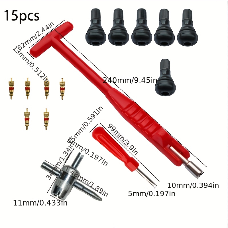 TEMU Tr412 Rubber Valve Stem Installation Tool Set With 15pcs For Valve Stems