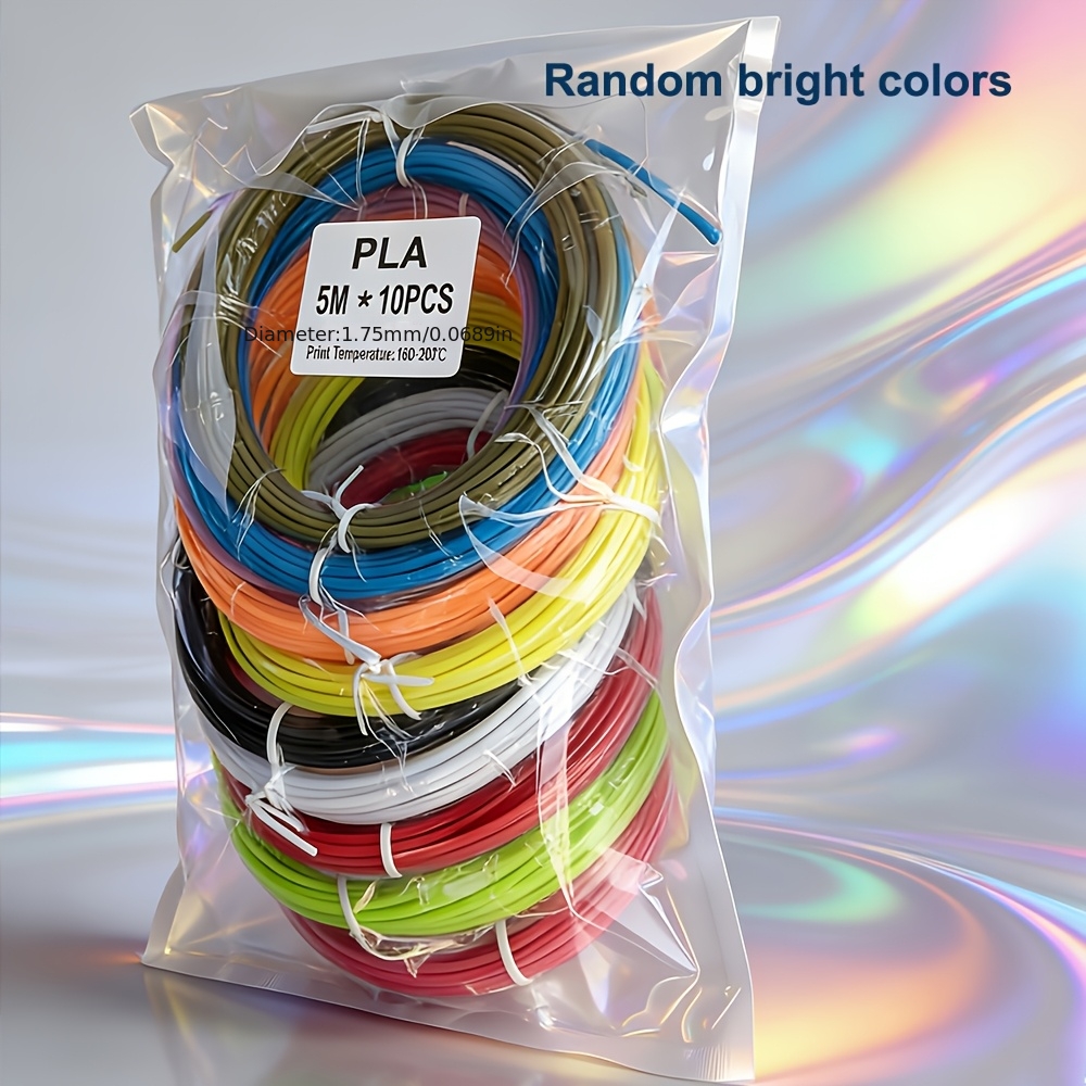 Image of 3d Pen Pla Filament Refills, Vacuum Package, 16 Feet Each Color, In Vacuum Pack, 3d Printing Material By 3d, Support For All 1.75mm 3d Printing Pens, Random