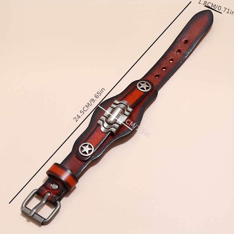 Retro Hand Jewelry Minimalist PU Bracelet for Men