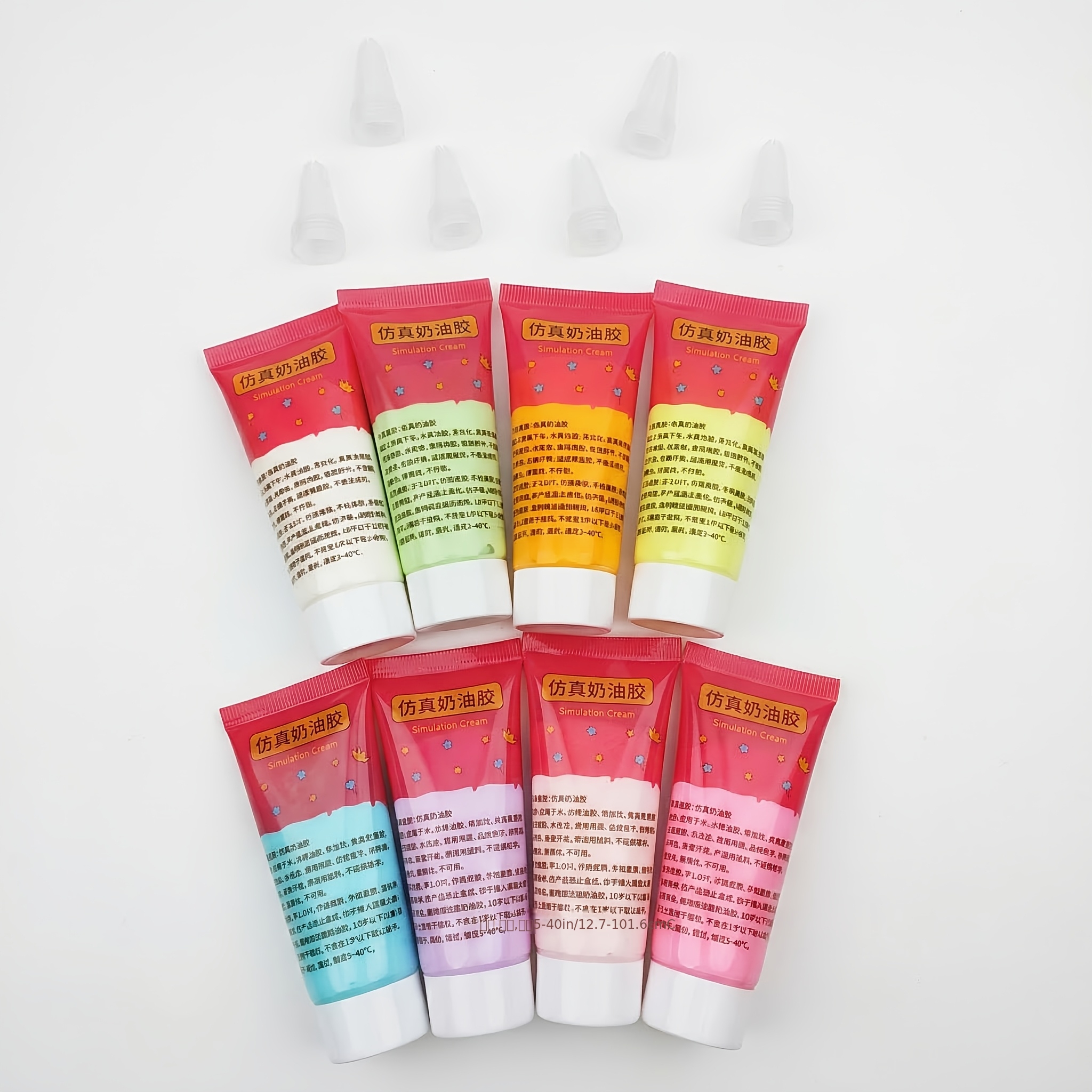 TEMU 8 Sets Of 50g Cream Glue Come With 6 Cream Glue Nozzles, Suitable For Handmade Enthusiasts, Diy Creators, And Designers. Used For Phone Case