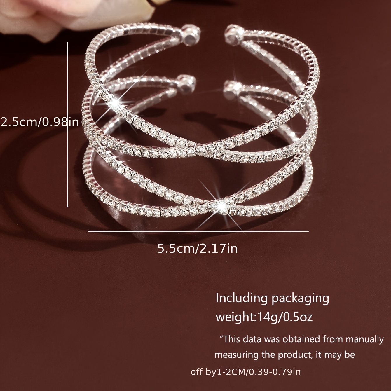 Women's Rhinestone Cross-Woven Bracelet with Birthstone
