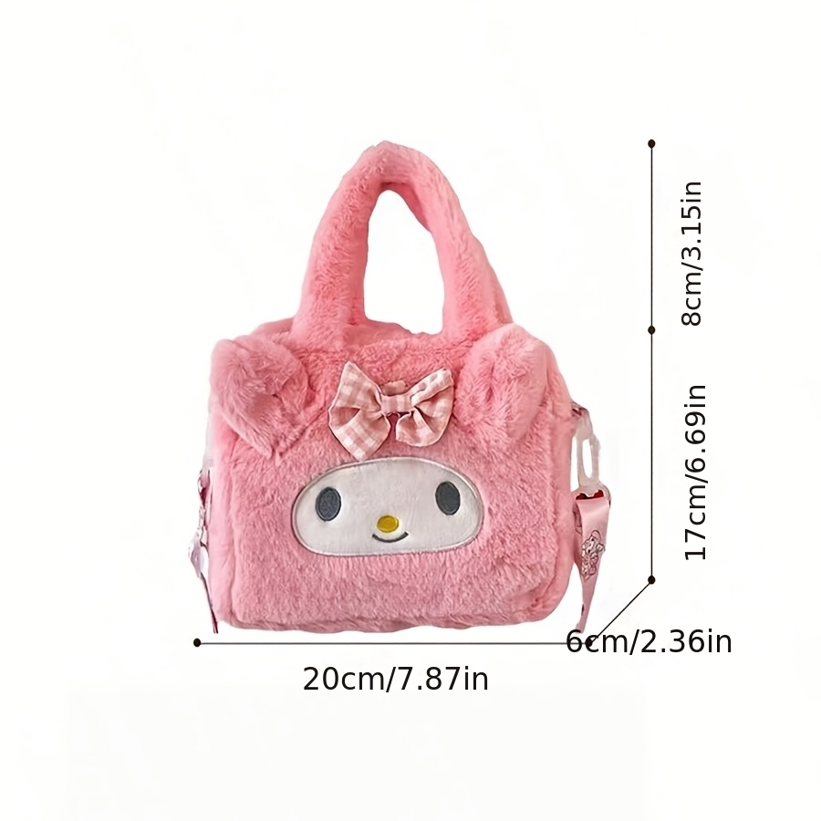 Image of Hello Character Plush Purses Tote Bag - Adjustable Crossbody Handbag For And - Anime Design, Travel Storage Bag With Soft Cushion And Durable Strap,bag Straps With Random Color