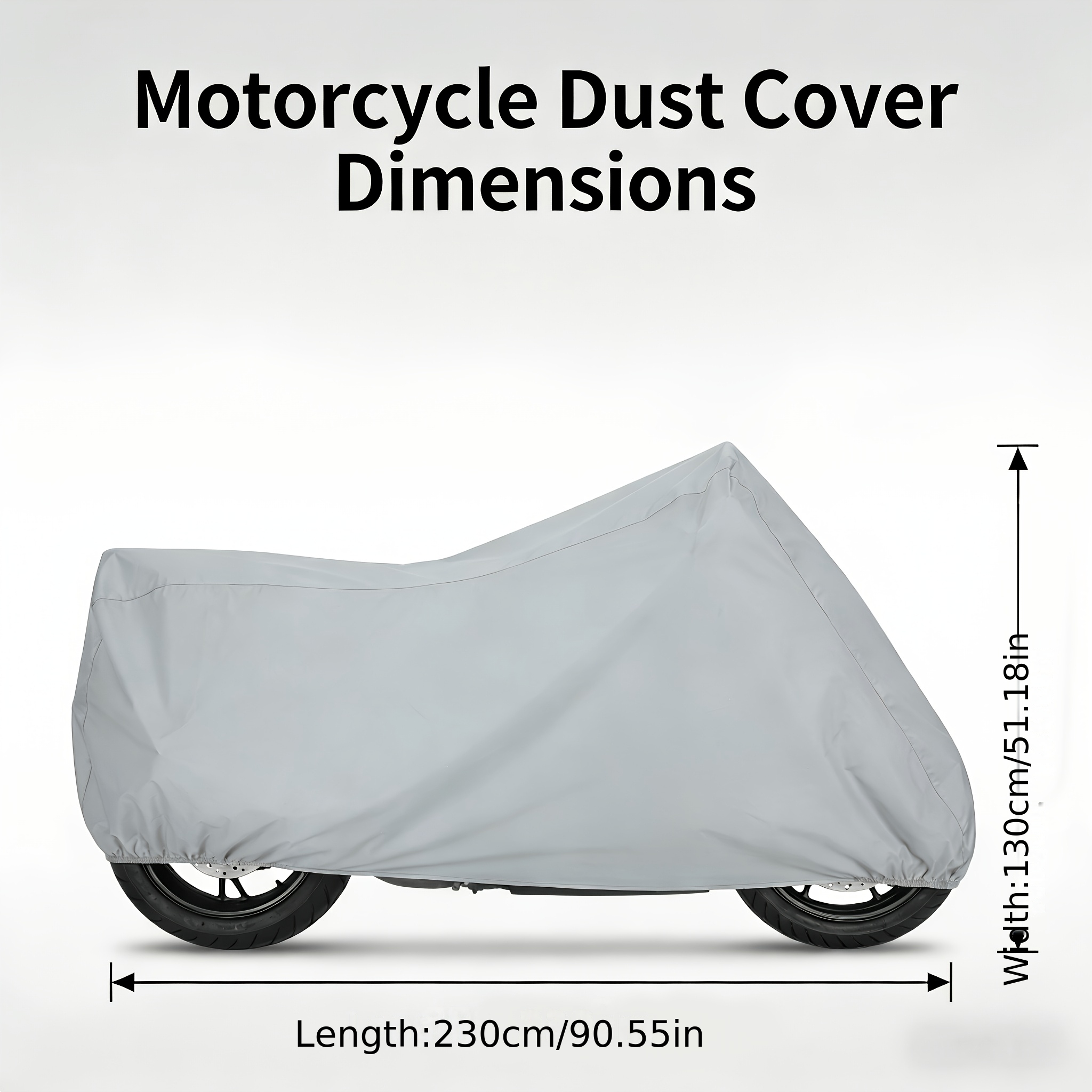 TEMU 1pc Outdoor Motorcycle Cover, Waterproof Rain Sun Protection, Protecting Your Vehicle From Rain, Sunlight, Dust, Scratches, And Weather,