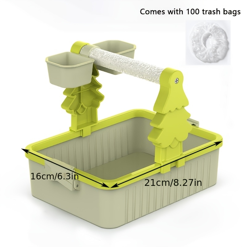 TEMU Bird Desktop Perch Stand, Fixed Defecation Spot, With 2 Food Bowls And 100 Waste Bags, Suitable For Small Birds Such As Parakeets, Budgies, And