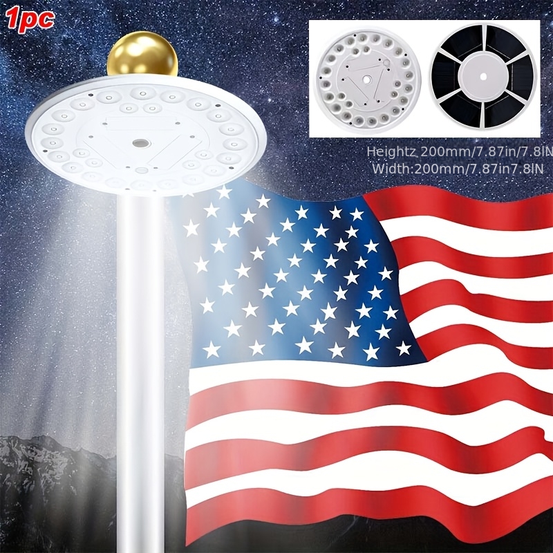 TEMU Outdoor Flagpole Solar Light, 26led-136led Flagpole Light, Ip65, Intelligent Light Sensing, Flagpole Light Has Wide Coverage, Very Suitable For