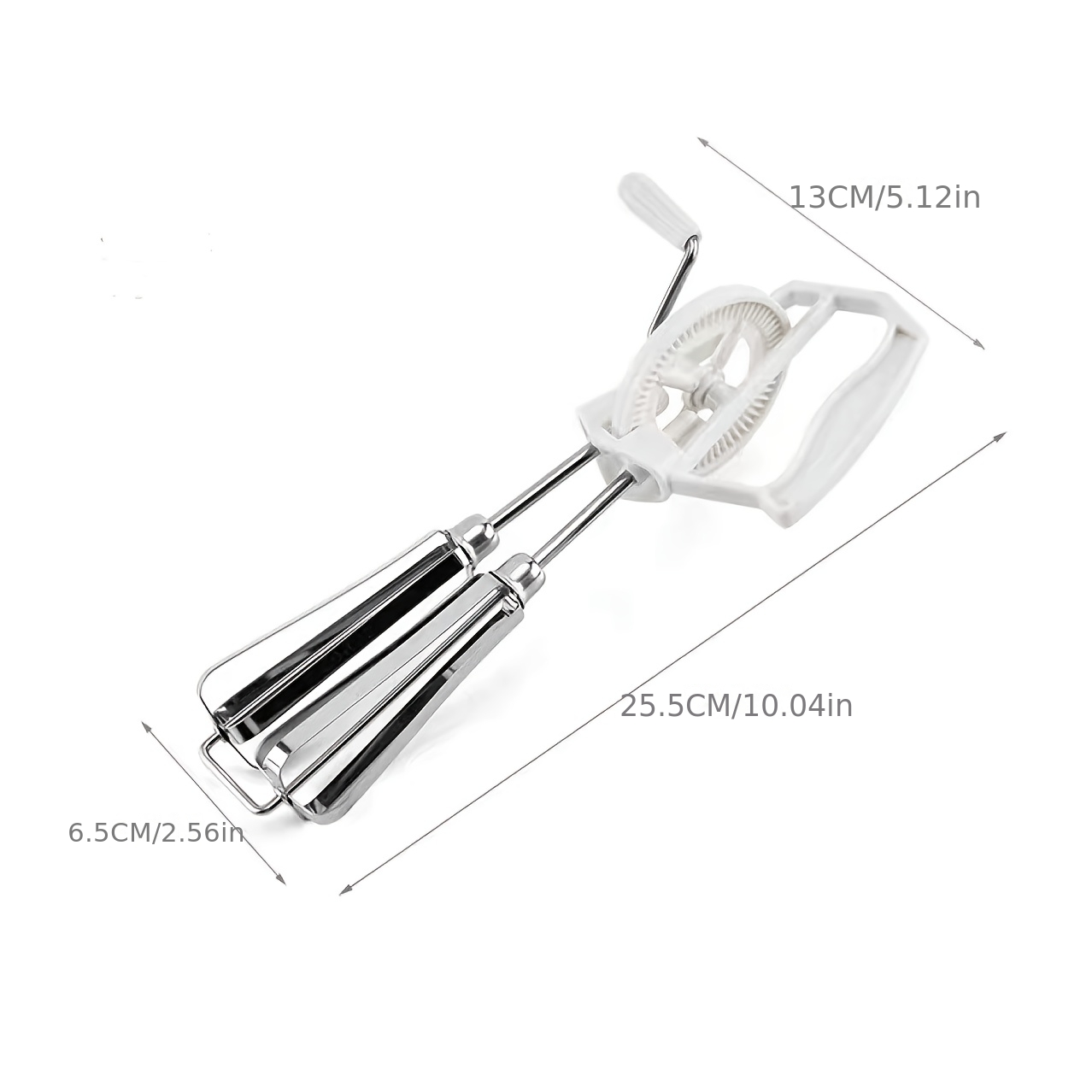 TEMU Dual Rotary Hand Beater, Stainless Steel Rotary Hand Whisk Non-kitchen Whisk Baking Cooking And Batter