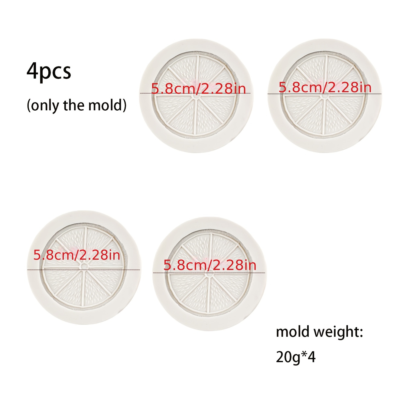TEMU 4pcs Orange Silicone Mold Suitable For Resin Casting & Jewelry Making, Reusable Diy Candle Molds With Texture, Compatible For Wax, Clay, Soap,