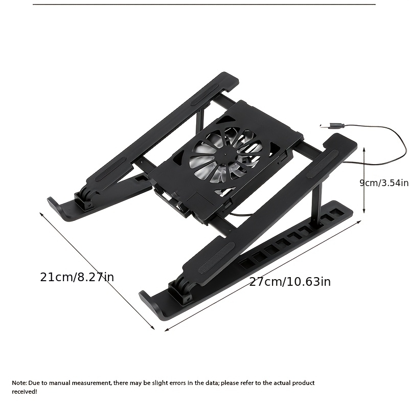 New Adjustable Laptop Cooling Stand, Tablet and Notebook Heat Dissipation Rack with Height Adjustment, Foldable Design, High Wind Power and Low Noise, Suitable for Various Scenarios at Home or Office Portable Display Holder