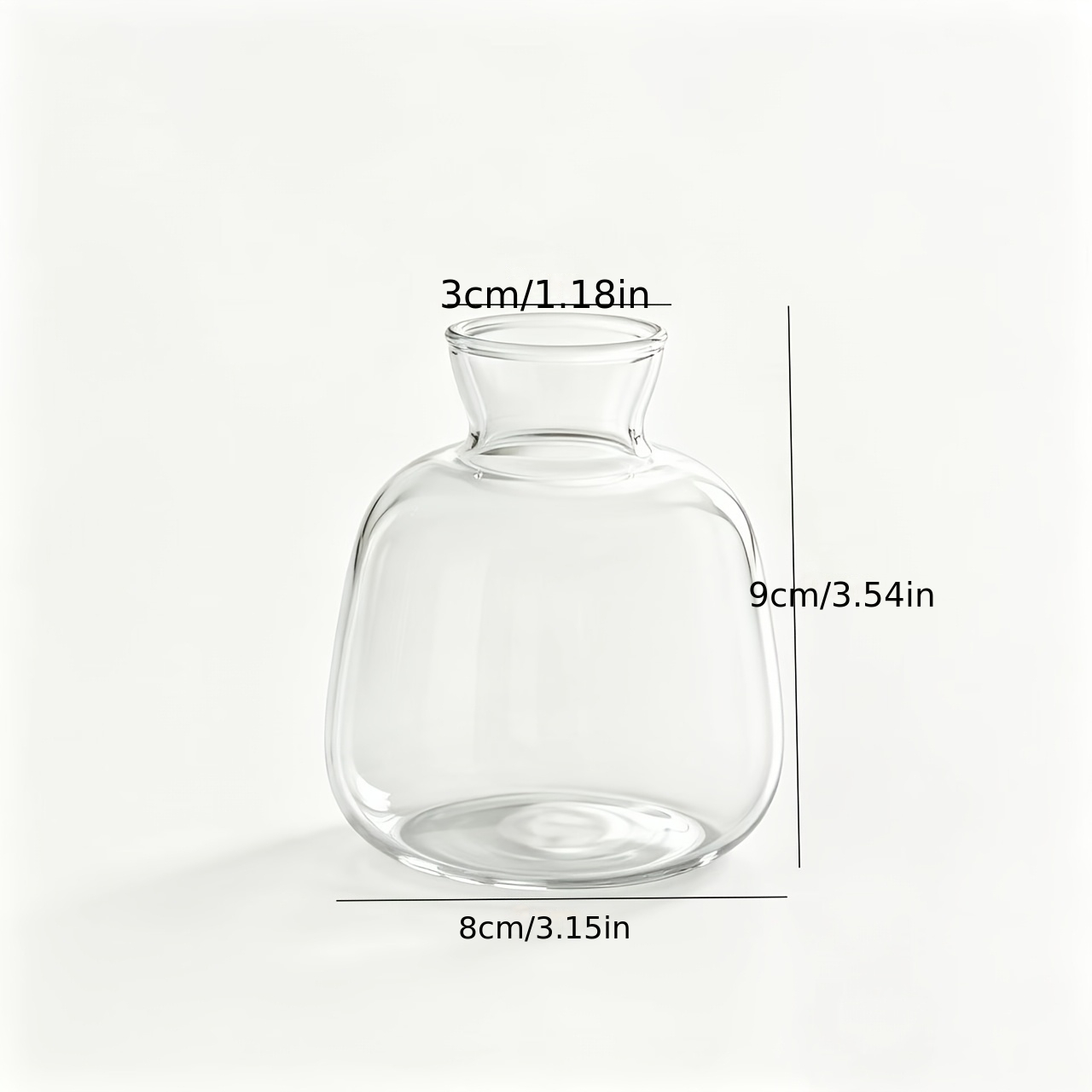 TEMU 1 Vase en Verre Transparent, un Vase Hydroponique et Simple pour Fleurs Séchées et Fraîches, Convient pour la Décoration Intérieure, d', et Vase