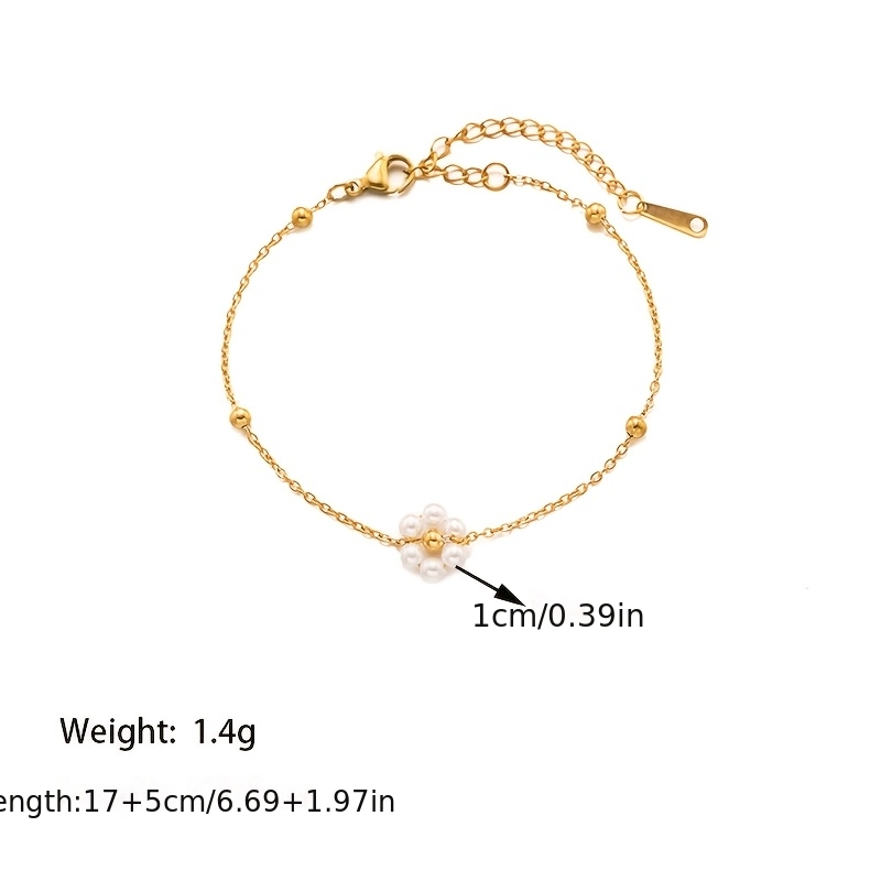 Dainty White Flower Pendant Necklace & Bracelet Set