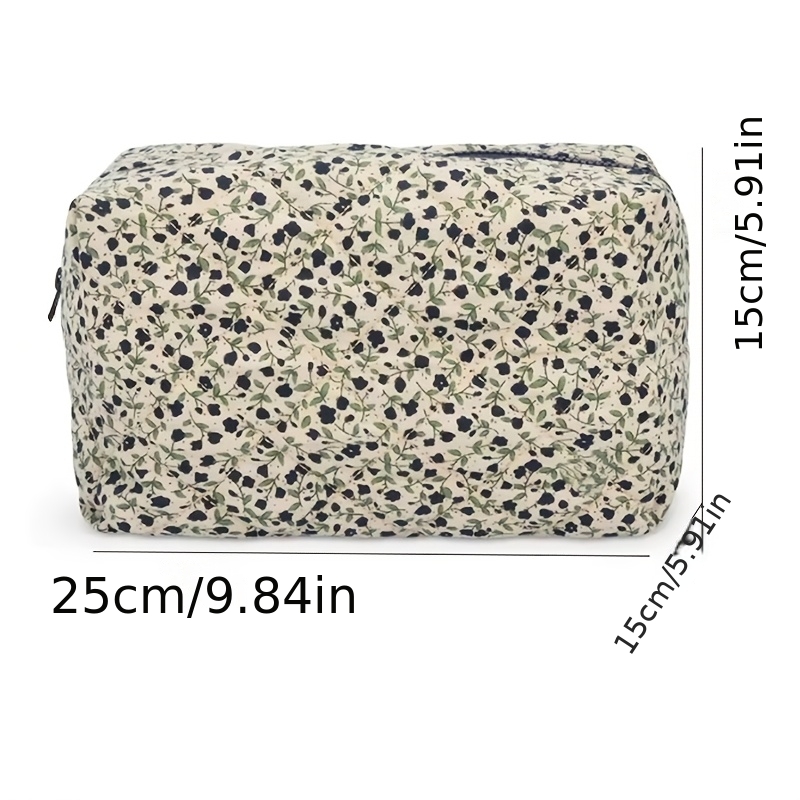 E-shop 1 Stück Kosmetiktasche mit Blumenmuster, große Kapazität, Make-up-Aufbewahrungstasche, tragbare Handtasche, Kulturtasche