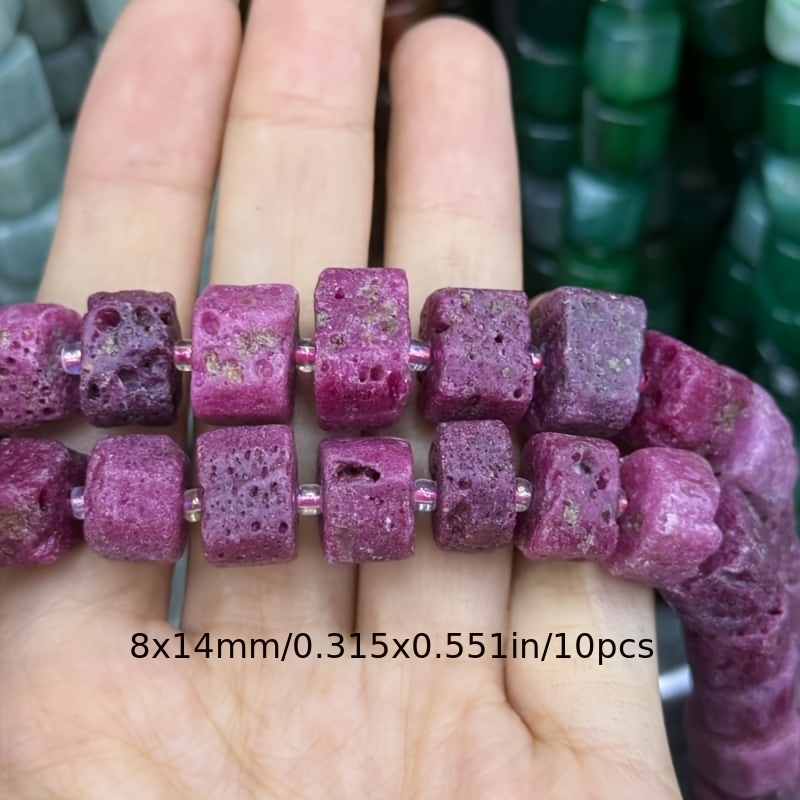 TEMU 8X14Mm/10pcs Perles de tonneaux hexagonales irrégulières en naturelle, perles d'espacement, ajouts pour la fabrication de bijoux faits à ,