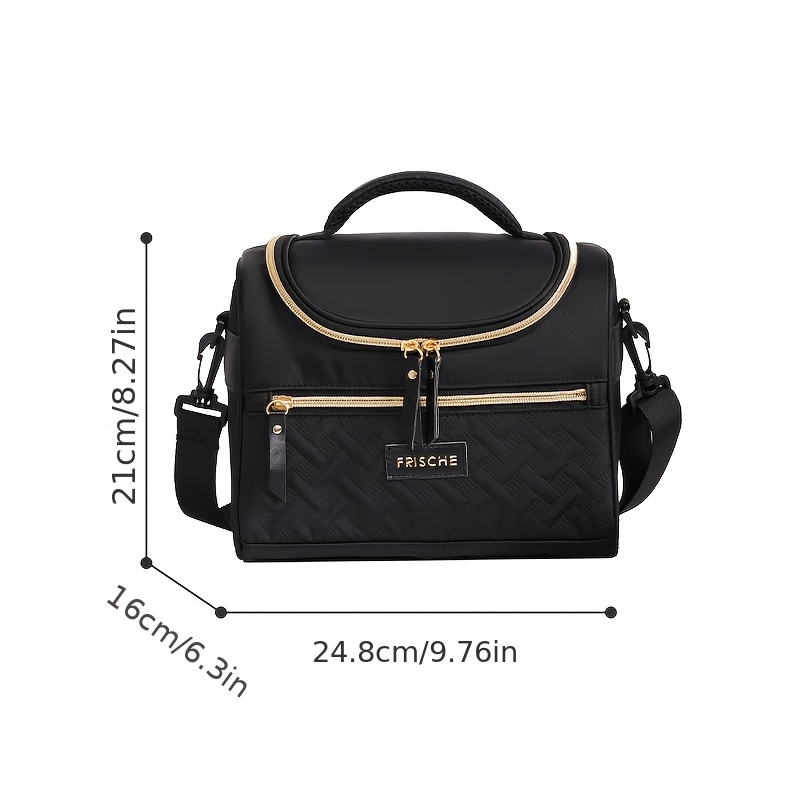 TEMU 1pc Portable Lunch Bag, Large Capacity Insulated Tote, Reusable And Easy-to-, Shoulder Bag For Work, School, Commute, Outdoor Picnics, Non-food