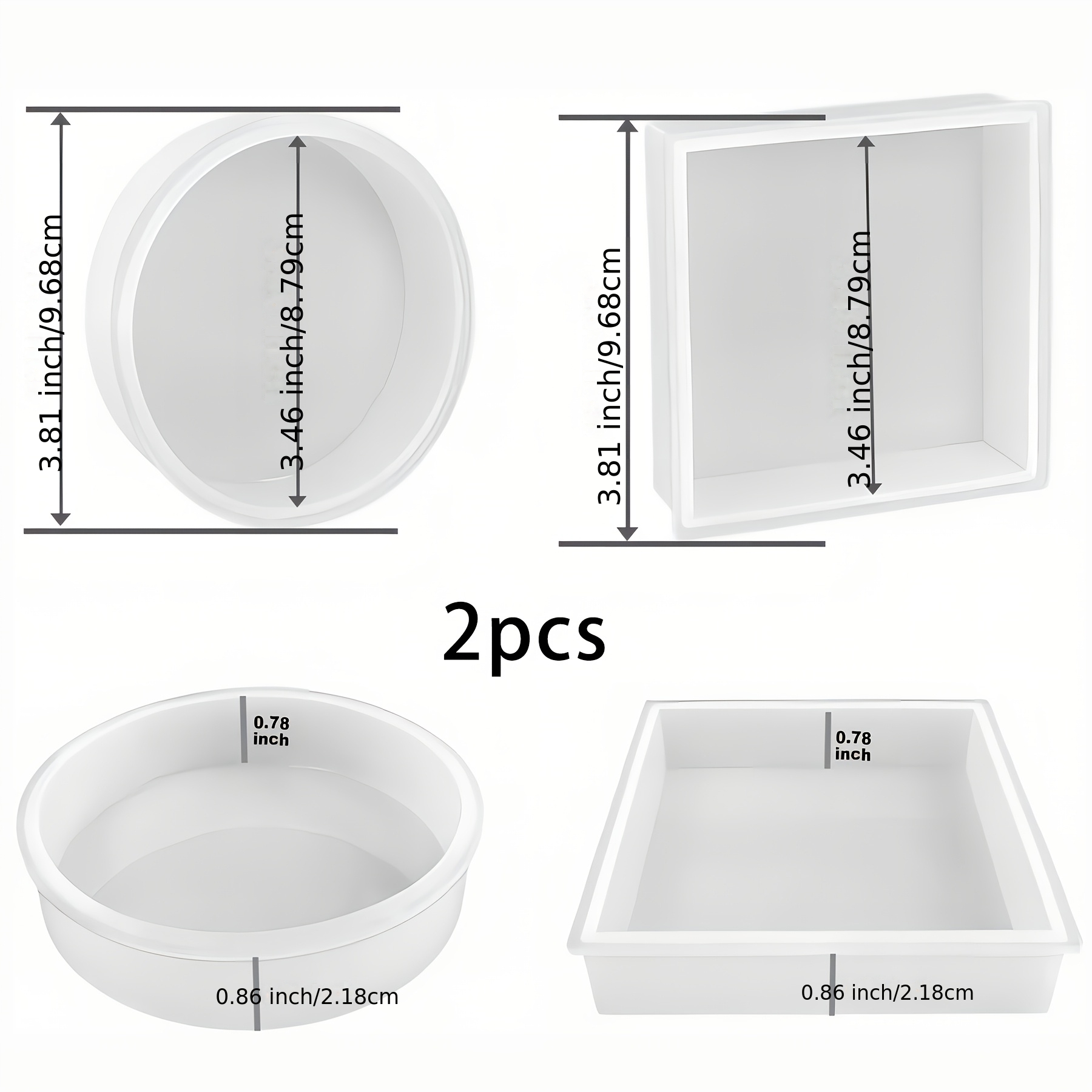 TEMU 2pcs-resin Deep Coaster Mold, 3.8-inch Epoxy Resin Mold, Small Silicone Mold For Resin Casting, Suitable For Bouquet Preservation, Craft