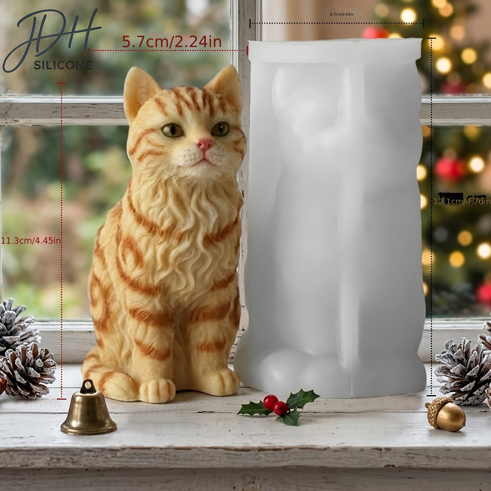 TEMU Jdh Cat-shaped Mold Suitable For Diy Crafts, Reusable Molds With Irregular Kitten Shape For Aromatherapy Candles, Soap Making, Resin Crafts,