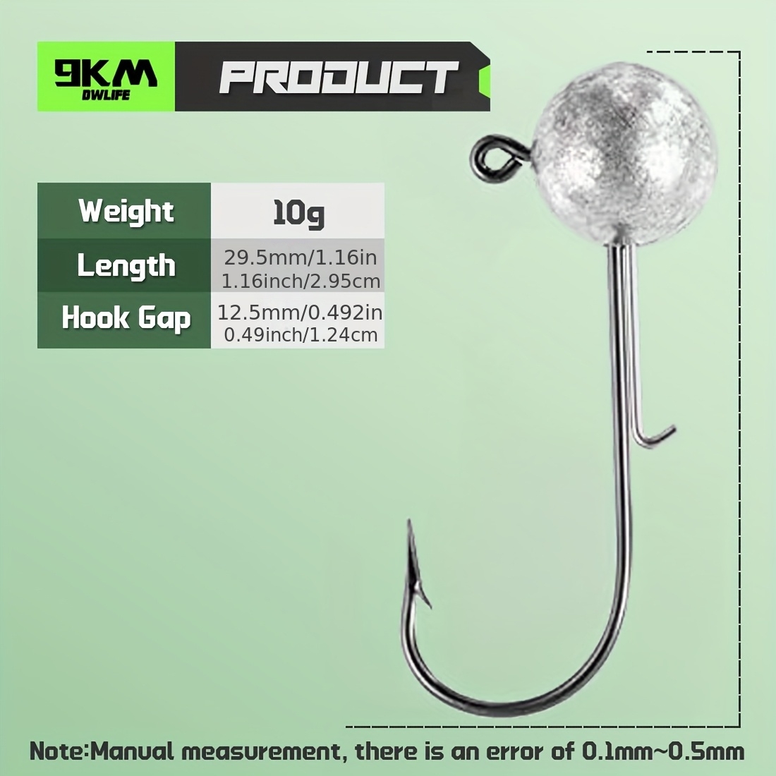 Image of 9km 10pcs Ned Rig Jig Hook Fishing Hook Memancing Panjang Jig Kait Tackle Umpan Umpan Cacing Umpan Pancing Air Tawar