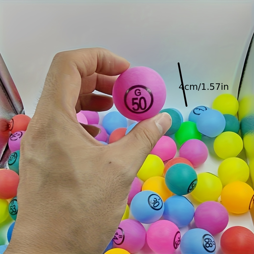 Bingo Balls, 75pcs Set, Colorful Raffle Game Props