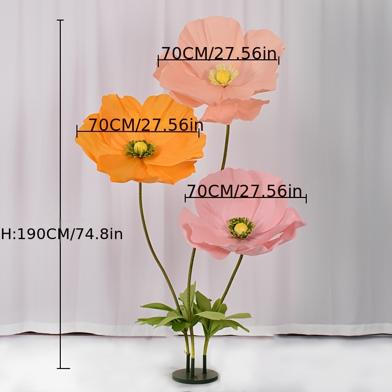 Image of Halloween/christmas Decor Of 3, Large Paper Flowers 's Wedding Decor, Directional Guidance, Trendy Props For Photography, And Commercial Display Windows