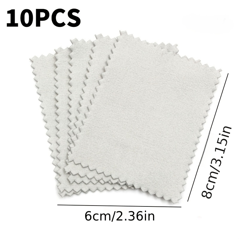 10pcs Golden & Silvery Jewelry Polishing Cloth Set for Cleaning