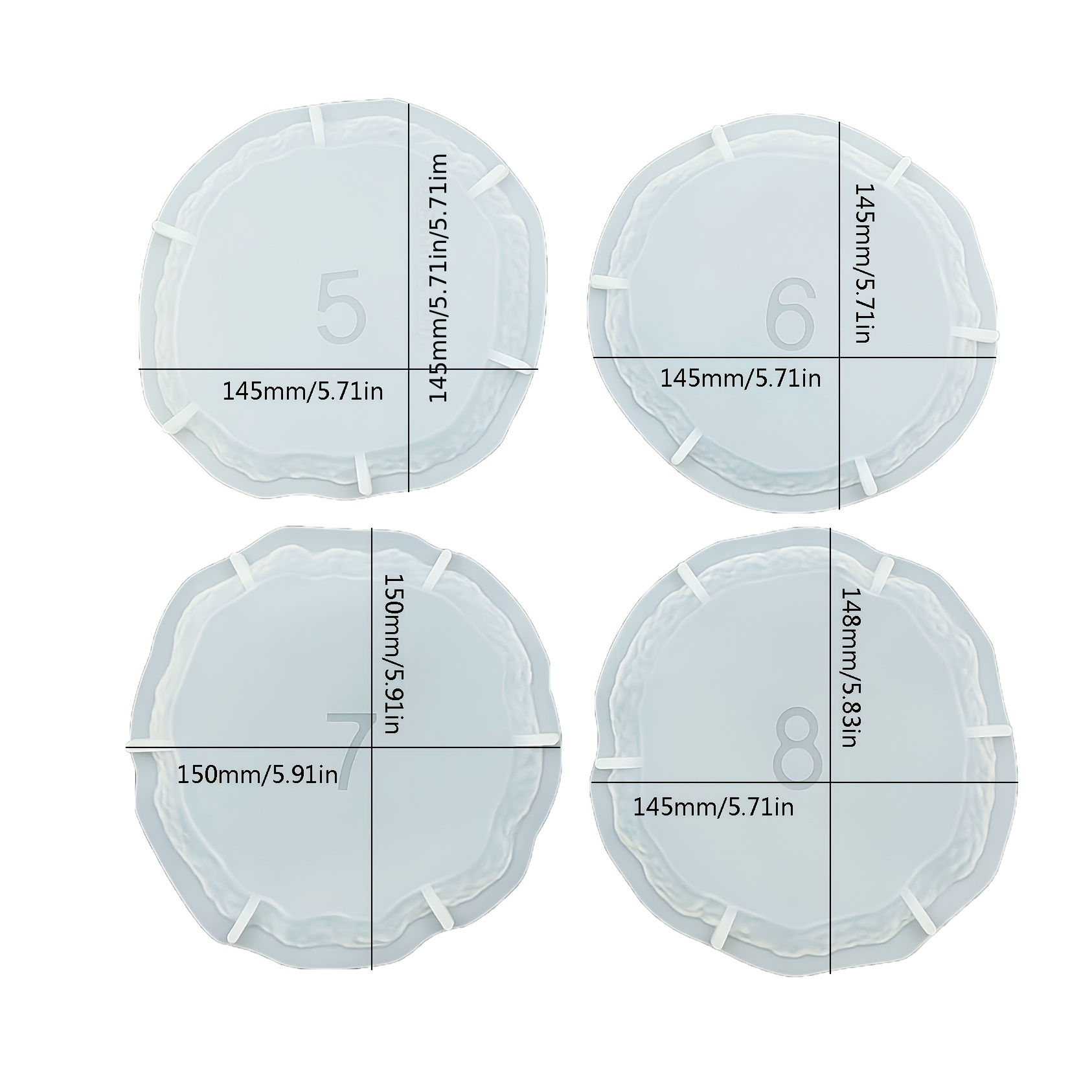 Epoxy Resin Mineral Edge Irregular Coaster Box Coaster Set Mirror Silicone Mold