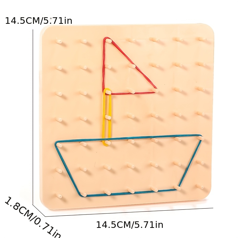 Geometric Puzzle Pegboard with Shapes, Educational Game
