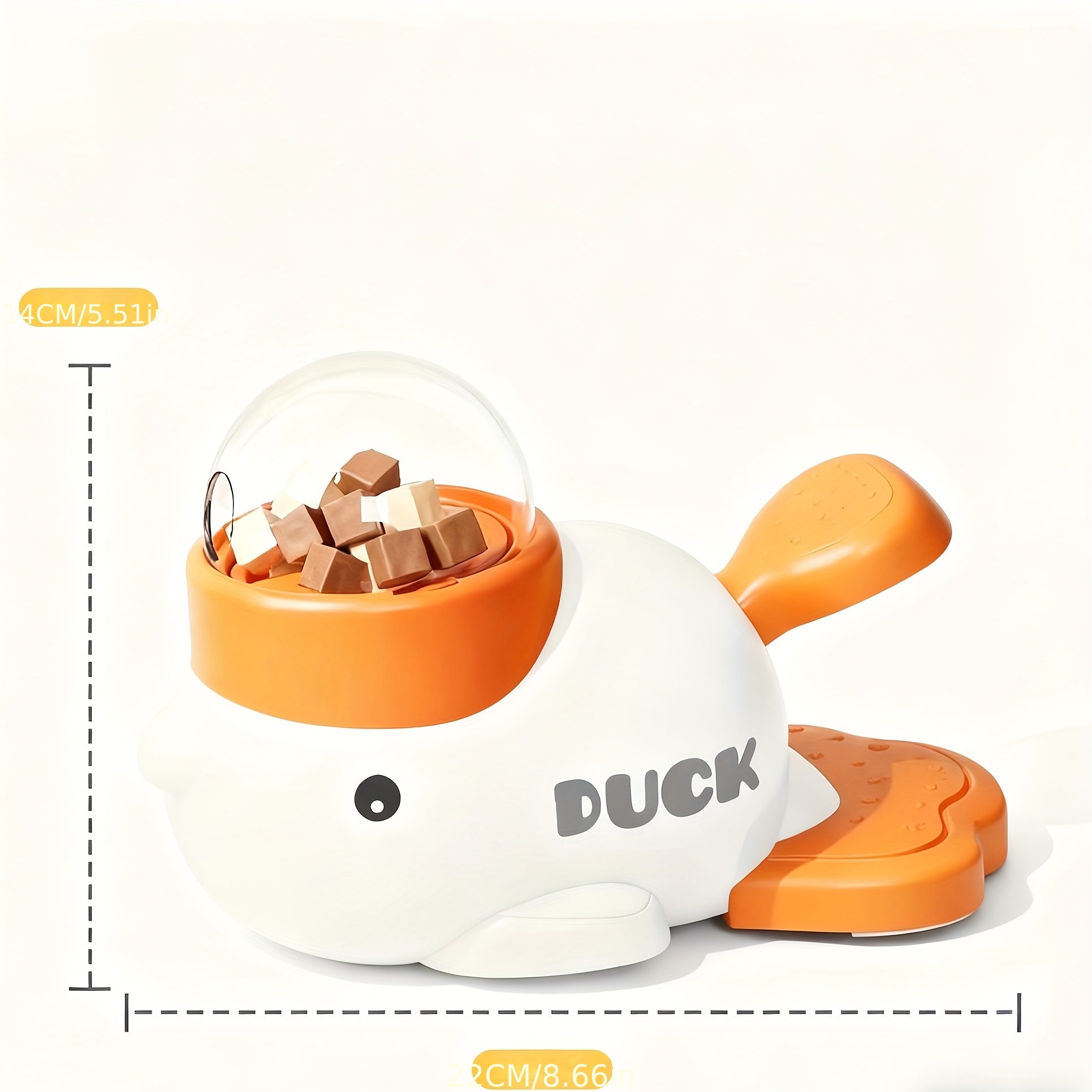 TEMU Pet Yellow Duck Treat Dispenser Dog Toy, Self-entertaining Chew Stick, Freeze-dried Snack Launcher, Automatic Feeder, Without Battery