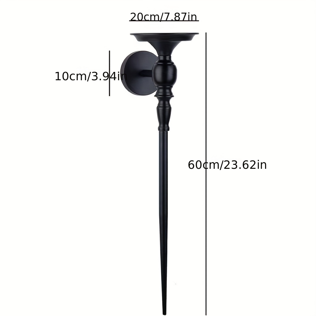 TEMU Black Wall-mounted Candlestick Room Wall Decoration Candle Holder Festival Decoration Wrought Iron Candle Cup