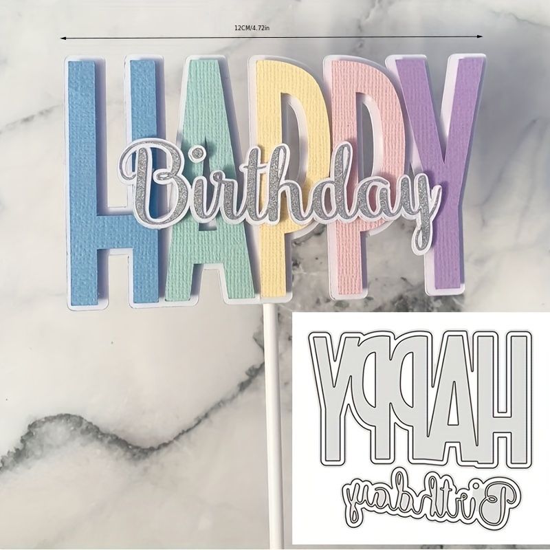 Metal Cutting Dies Stencils Flower Happy Birthday For Diy Scrapbooking Decorative Embossing Diy Paper Card Making