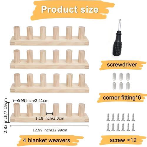52 inch home wooden blanket knitting tool creative solid wood knitting machine kit splicable wooden yarn knitting tools thick knitting machine handheld knitting machine foldable portable design large size suitable for making thick blankets