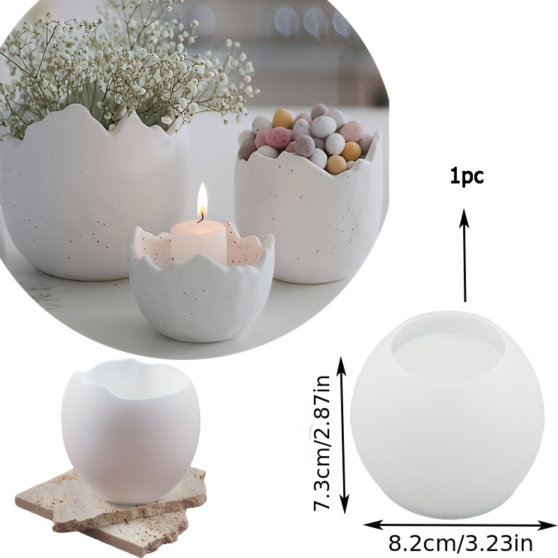 Candle Mold 1pc Silicone Egg-shaped Mold, Suitable For Resin Candlesticks And Storage Boxes - Handmade Irregular Egg-shaped Desktop Decorative Candlestick, Mirror-like Gloss
